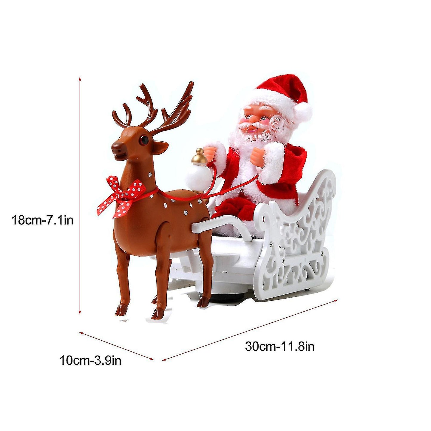 Santa Claus Musical Deer Sled