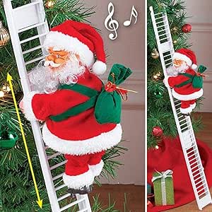 Santa Claus Climbing on Ladder