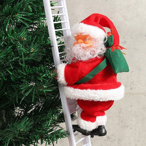 Santa Claus Climbing on Ladder