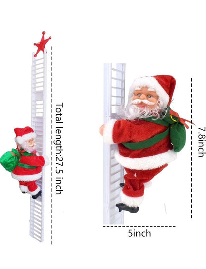 Santa Claus Climbing on Ladder